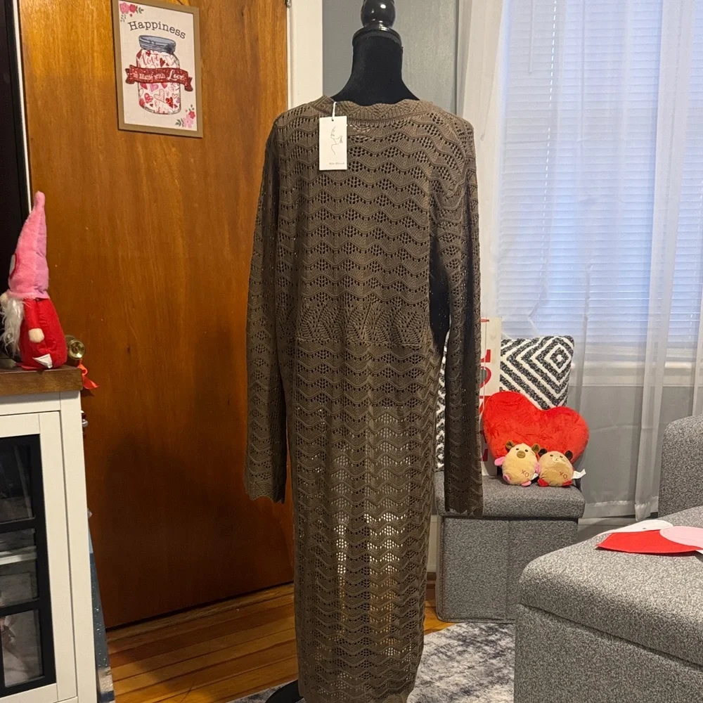 Chic Brown Women's Knit Sweater - Picture 2 of 11